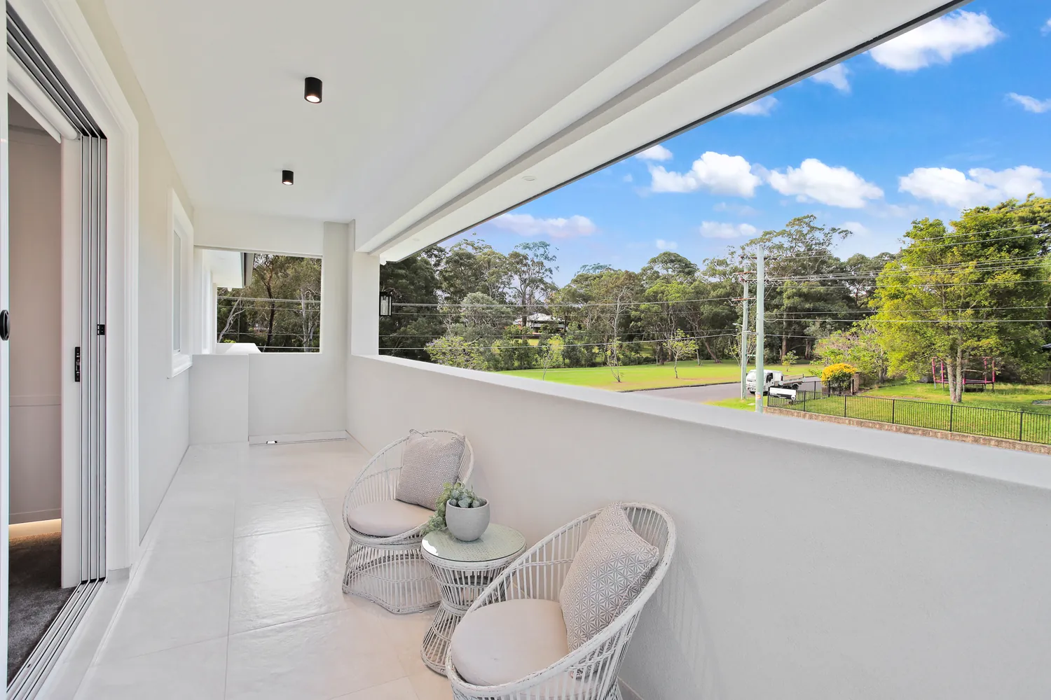 First floor balcony and picture window