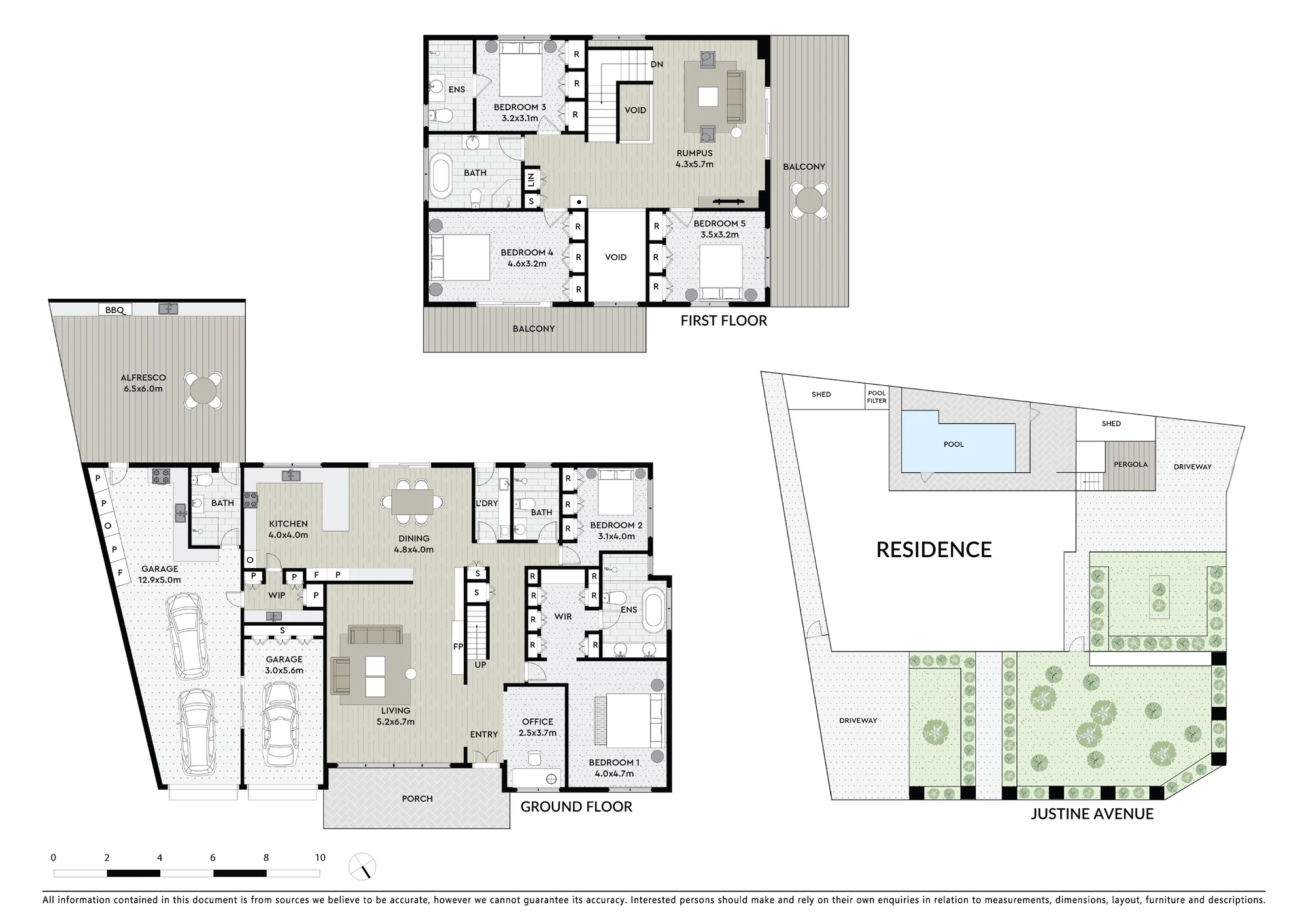 Ground and first floor plan for 24 Justine Avenue, Baulkham Hills