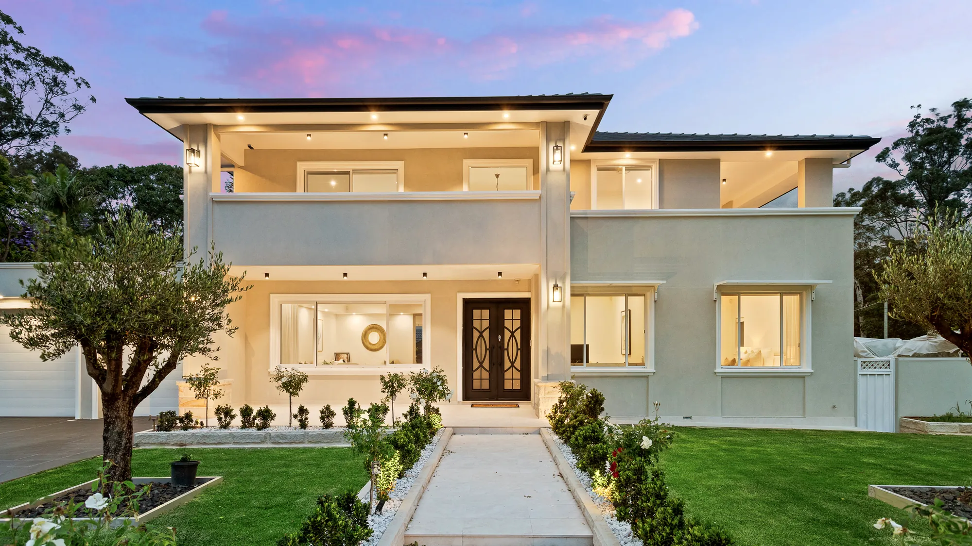 24 Justine Avenue, Baulkham Hills, street elevation at dusk