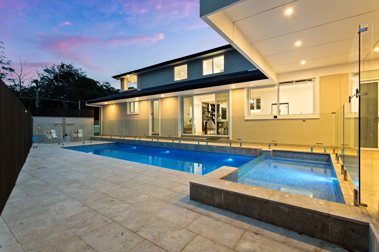 Pool, pergola and rear yard