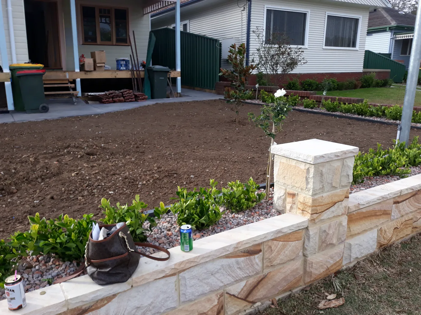 Front garden, retaining and planting