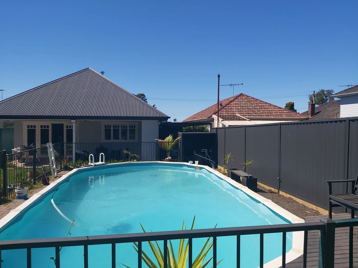Pool and rear elevation